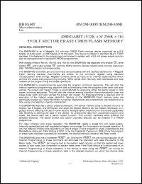 BM29F400B datasheet: 4 megabit 5 volt sector erase CMOS flash memory BM29F400B