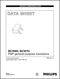 BCW69 datasheet: PNP general purpose transistors BCW69