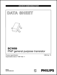 BCW89 datasheet: PNP general purpose transistor BCW89
