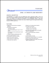 W29C020C-90B datasheet: 256K*8 CMOS flash memory W29C020C-90B