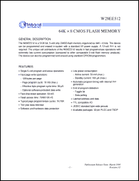 W29EE512P-12B datasheet: 64K*8 CMOS flash memory W29EE512P-12B