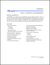 W49F002U-12B datasheet: 256K*8 CMOS flash memory W49F002U-12B