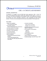 W49F201S-55 datasheet: 256K*16 CMOS flash memory W49F201S-55