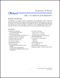 W49L201S-70 datasheet: 128K*16 CMOS 3.3V flash memory W49L201S-70
