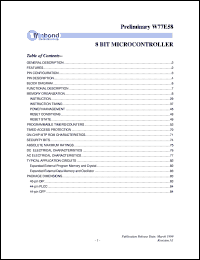 W77E58-40 datasheet: 8-bit microcontroller W77E58-40