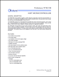 W78C33BM-40 datasheet: 8-bit microcontroller W78C33BM-40