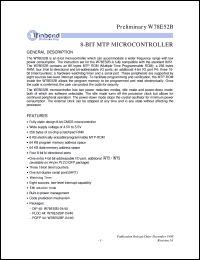 W78E52B-40 datasheet: 8-bit MTP microcontroller W78E52B-40