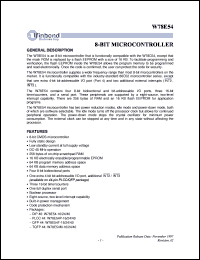 W78E54P-40 datasheet: 8-bit microcontroller W78E54P-40