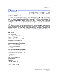 W78L52F-24 datasheet: 8-bit microcontroller W78L52F-24