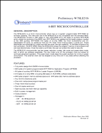 W78LE516-24 datasheet: 8-bit microcontroller W78LE516-24