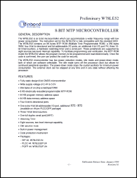 W78LE52P-24 datasheet: 8-bit MTP microcontroller W78LE52P-24