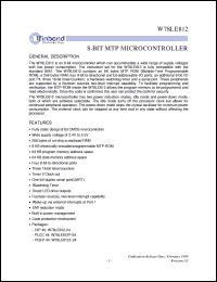 W78LE812P-24 datasheet: 8-bit microcontroller W78LE812P-24