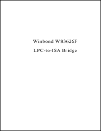 W83626D datasheet: LPC to ISA bridge W83626D