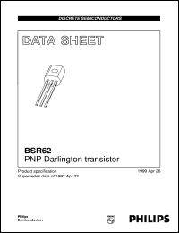 BSR62 datasheet: PNP Darlington transistor BSR62