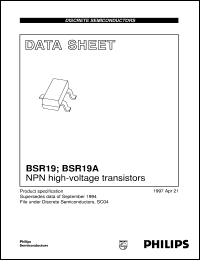 BSR19A datasheet: NPN high-voltage transistors BSR19A