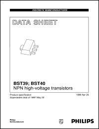 BST39 datasheet: NPN high-voltage transistors BST39