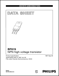 BF819 datasheet: NPN high-voltage transistor BF819