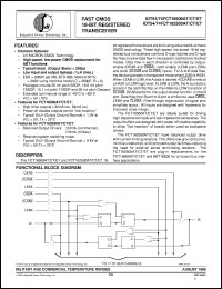 IDT74FCT162500ETE datasheet: Fast CMOS 18-bit registered transceiver IDT74FCT162500ETE