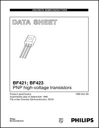 BF423 datasheet: PNP high-voltage transistors BF423