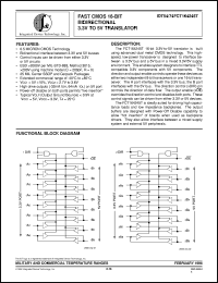 IDT74FCT164245TPAB datasheet: Fast smos 16-bit bifirectional 3.3V to 5V translator IDT74FCT164245TPAB