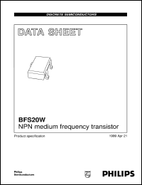 BFS20W datasheet: NPN medium frequency transistor BFS20W