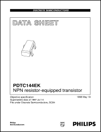 PDTC144EK datasheet: NPN resistor-equipped transistor PDTC144EK