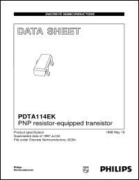 PDTA114EK datasheet: PNP resistor-equipped transistor PDTA114EK