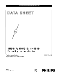 1N5819 datasheet: Schottky barrier diodes 1N5819