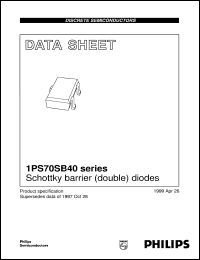 1PS70SB40 datasheet: Schottky barrier (double) diodes 1PS70SB40