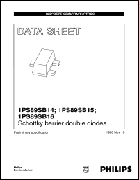 1PS89SB14 datasheet: Schottky barrier double diodes 1PS89SB14