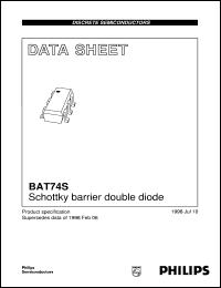 BAT74S datasheet: Schottky barrier double diode BAT74S