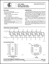 IDT74FCT273TQB datasheet: Fast CMOS octal D flip-flop with master reset IDT74FCT273TQB