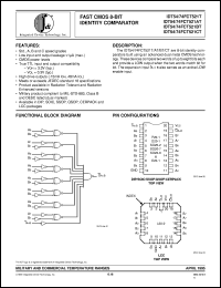 IDT74FCT521TQ datasheet: Fast CMOS 8-bit identity comparator IDT74FCT521TQ