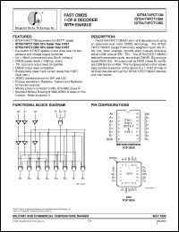 IDT54FCT138ASO datasheet: Fast CMOS 1-of-8 decoder with enable IDT54FCT138ASO
