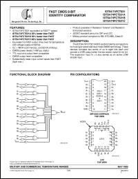 IDT74FCT521CSO datasheet: Fast CMOS 8-bit identity comparator IDT74FCT521CSO