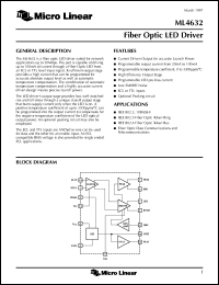 ML4632CP datasheet: Fiber optic LED quantizer ML4632CP
