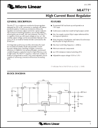 ML4771CS datasheet: High current boost regulator ML4771CS