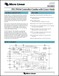 ML4802IP datasheet: PFC/PWM controller combo with green mode ML4802IP