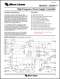 ML4811CP datasheet: High frequency power supply controller ML4811CP