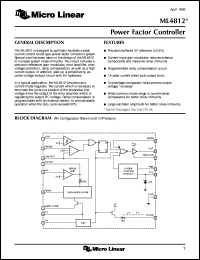 ML4812CP datasheet: Power factor controller ML4812CP