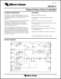 ML4813CP datasheet: Flyback power factor controller ML4813CP