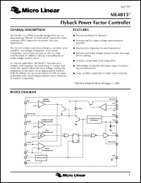 ML4813CS datasheet: Flyback power factor controller ML4813CS