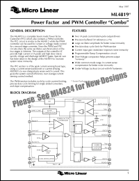 ML4819CS datasheet: Power factor and PWM controller 
