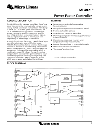 ML4821CP datasheet: Power factor controller ML4821CP