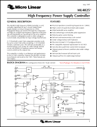 ML4825CQ datasheet: High frequency power supply controller ML4825CQ