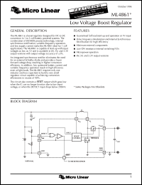 ML4861IS-3 datasheet: Low voltage boost regulator ML4861IS-3