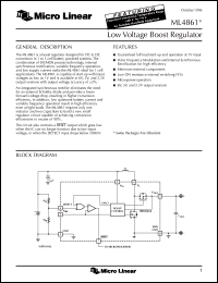 ML4861ES-6 datasheet: Low voltage boost regulator ML4861ES-6