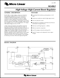 ML4865ES-2 datasheet: High voltage high current boost regulator ML4865ES-2