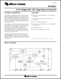 ML4866CS datasheet: 3.3V output DC-DC step-down counter ML4866CS