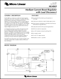 ML4869CS-5 datasheet: Medium current boost regulator with load disconnect ML4869CS-5